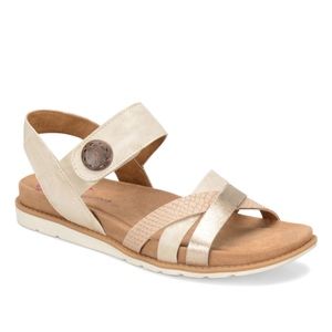 10W Light Gray Blush Leather Memory Foam Sandal